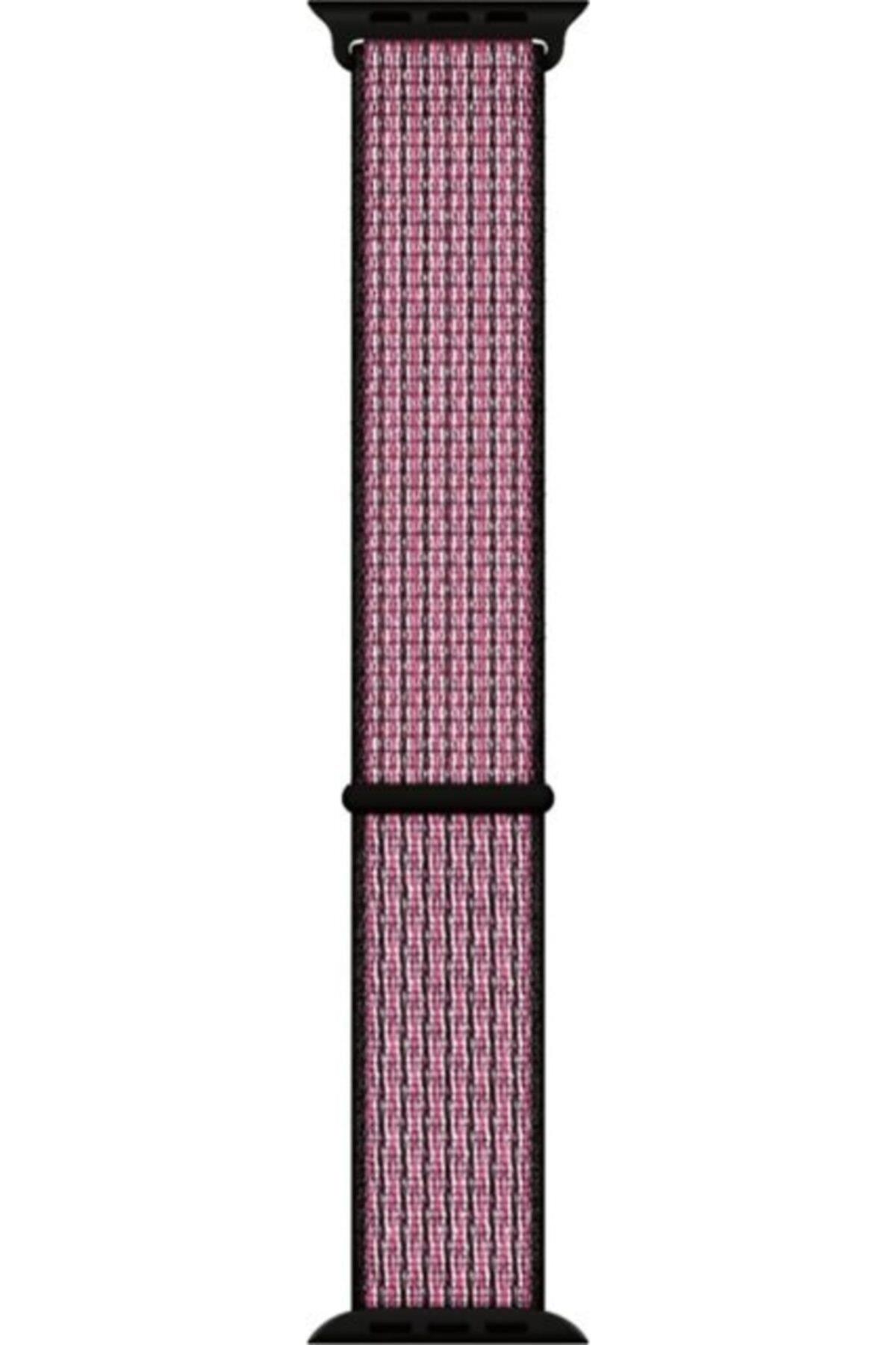 Apple Watch Seri 5 Için 44 Mm Dokuma Kordon Pink Blast\true Berry