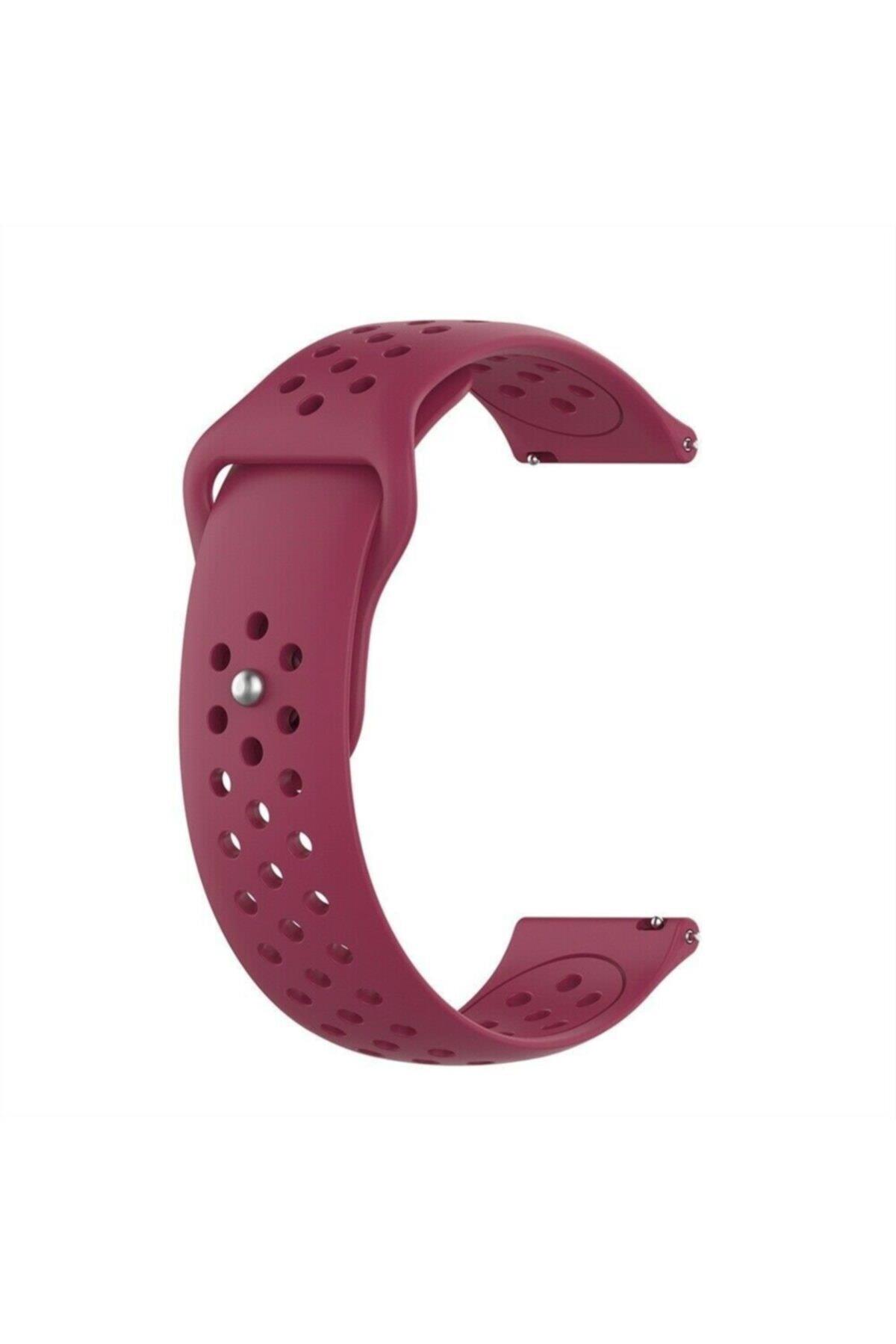 Coros Apex 42 Mm Için Delikli Silikon Kordon Kırmızı