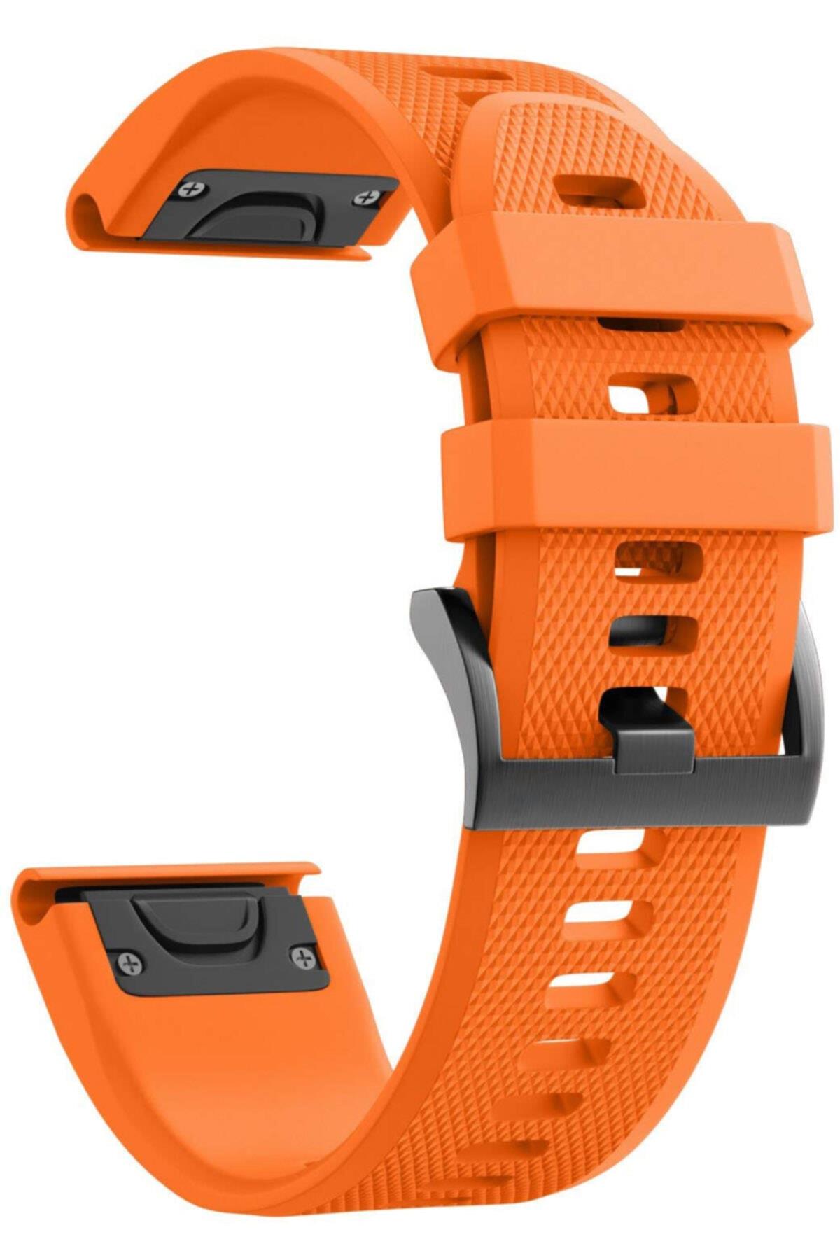 Fenix 5 Sapphire Için Quick Fit Özellikli Silikon Kordon Mavi