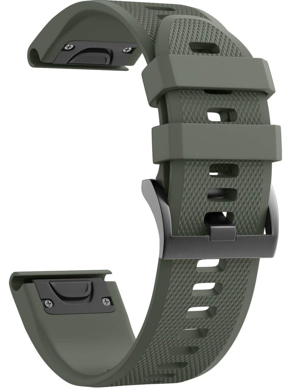 Fenix 6 Pro Solar Için Quick Fit Özellikli Silikon Kordon 26 Mm Koyu Yeşil (ARMY GREEN)