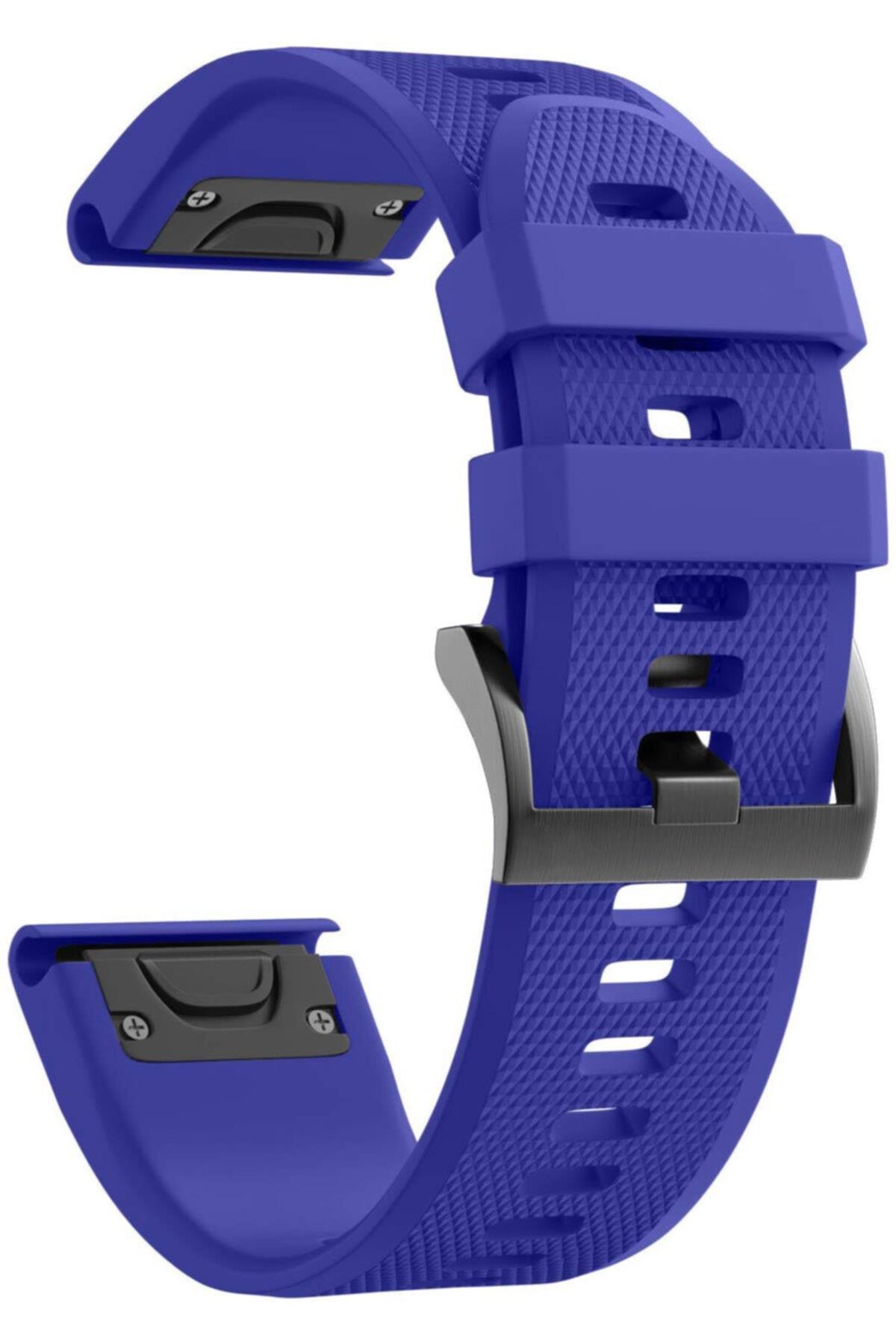 Fenix 6s Sapphire Için Quick Fit Özellikli Silikon Kordon Royal Mavi