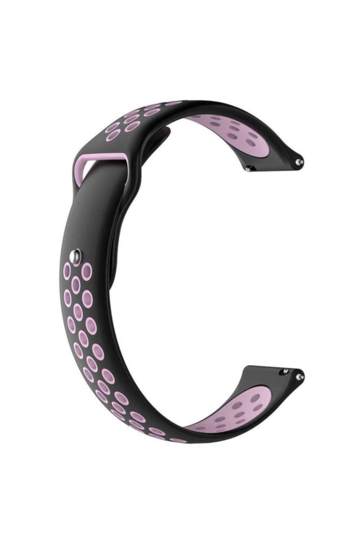 Fenix Chronos Için Delikli Silikon Kordon Siyah Pembe