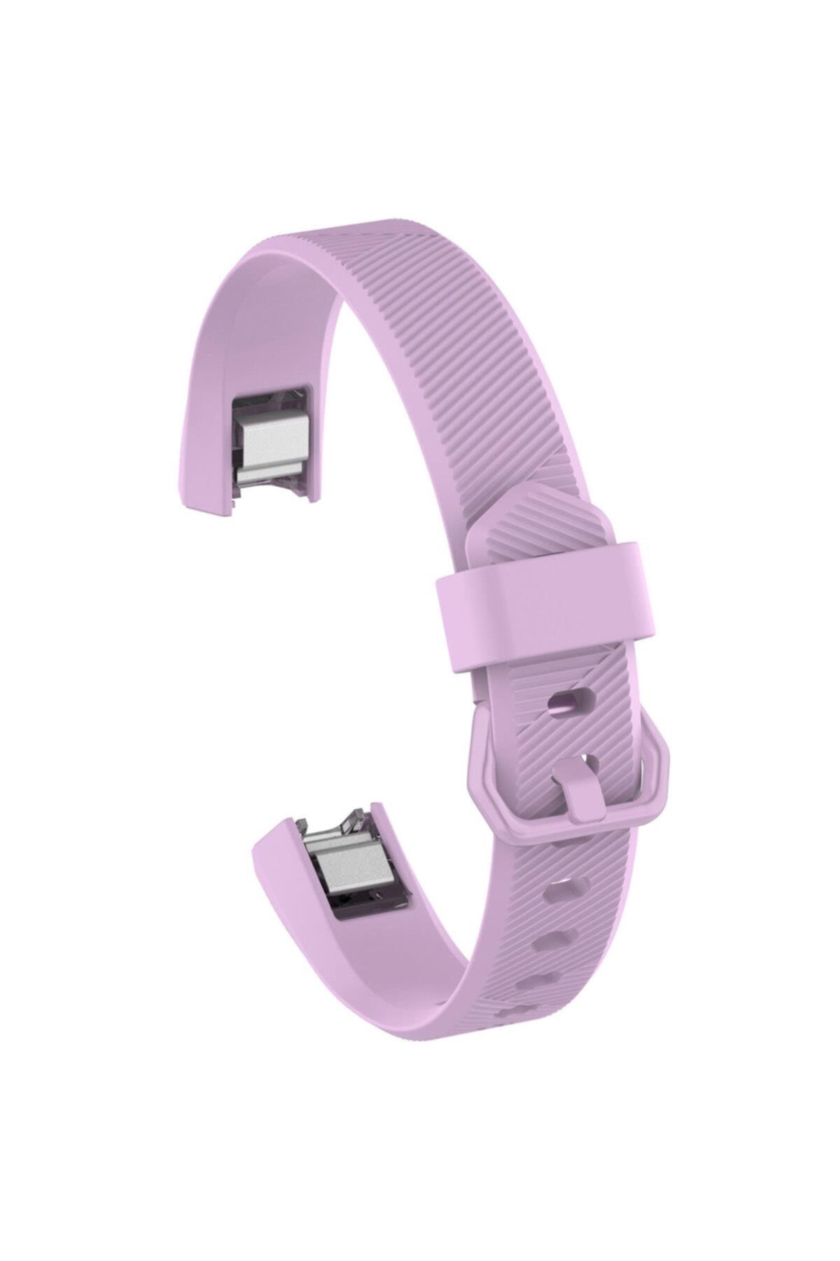 Fitbit Ace Uyumlu Large Beden Tokalı Lila Silikon Kordon