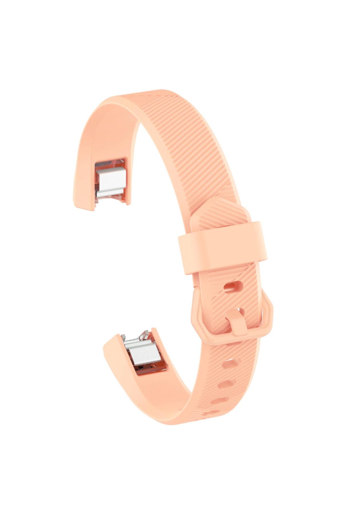 Fitbit Ace Uyumlu Large Beden(l Sıze) Tokalı Silikon Kordon Somon
