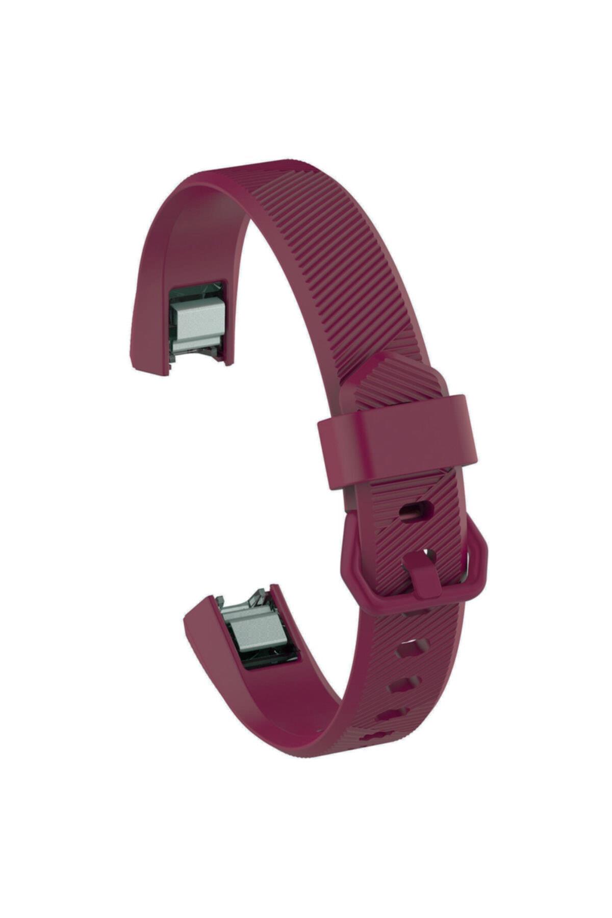 Fitbit Ace Uyumlu Large Beden(l Sıze) Tokalı Silikon Kordon Mor
