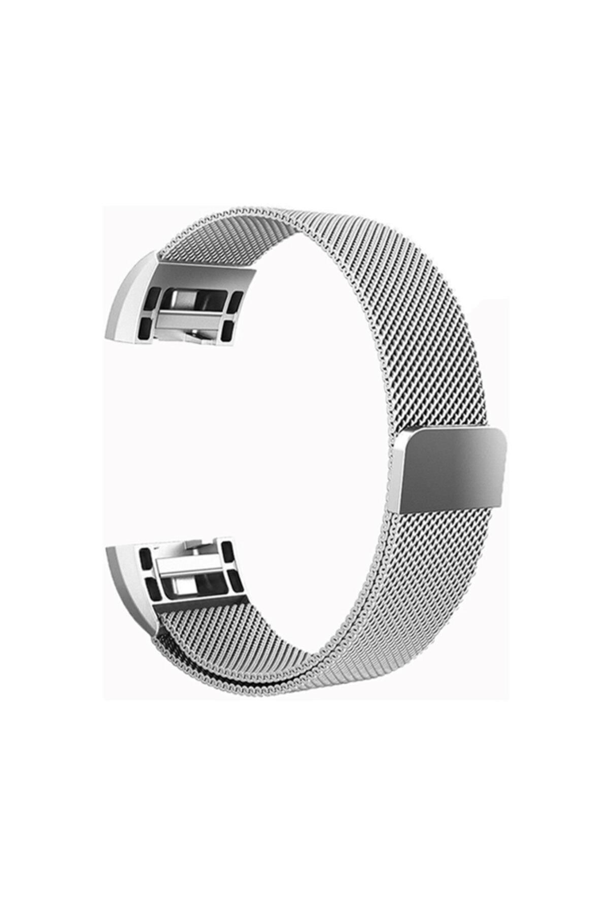 Fitbit Charge 2 Için Metal Mıknatıslı Milanese Kordon Rose Gold