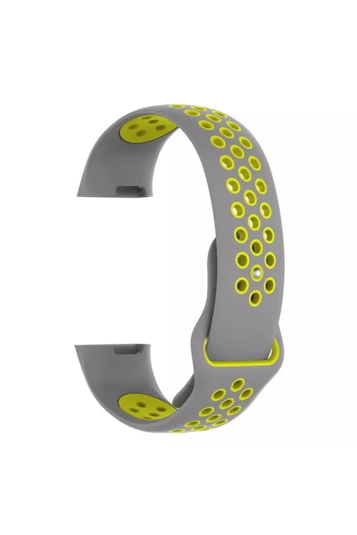 Fitbit Charge 3 Için Large Beden(l Sıze) Delikli Silikon Kordon Siyah Kırmızı