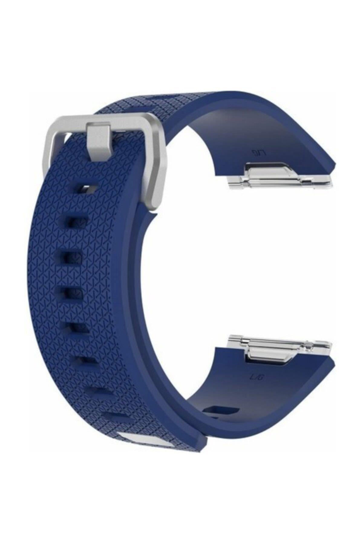 Fitbit Ionic Uyumlu Large Beden(l Sıze) Silikon Kordon Kayış Lacivert