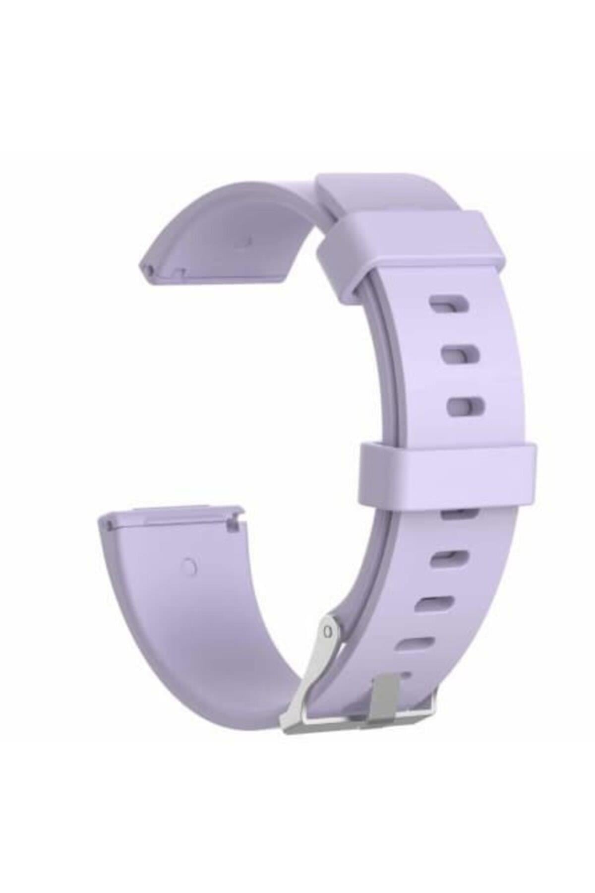 Fitbit Versa Fb504 - Versa 2 Fb507 - Versa Lite Fb415 Için Small Beden (S SIZE) Silikon Kordon Lila