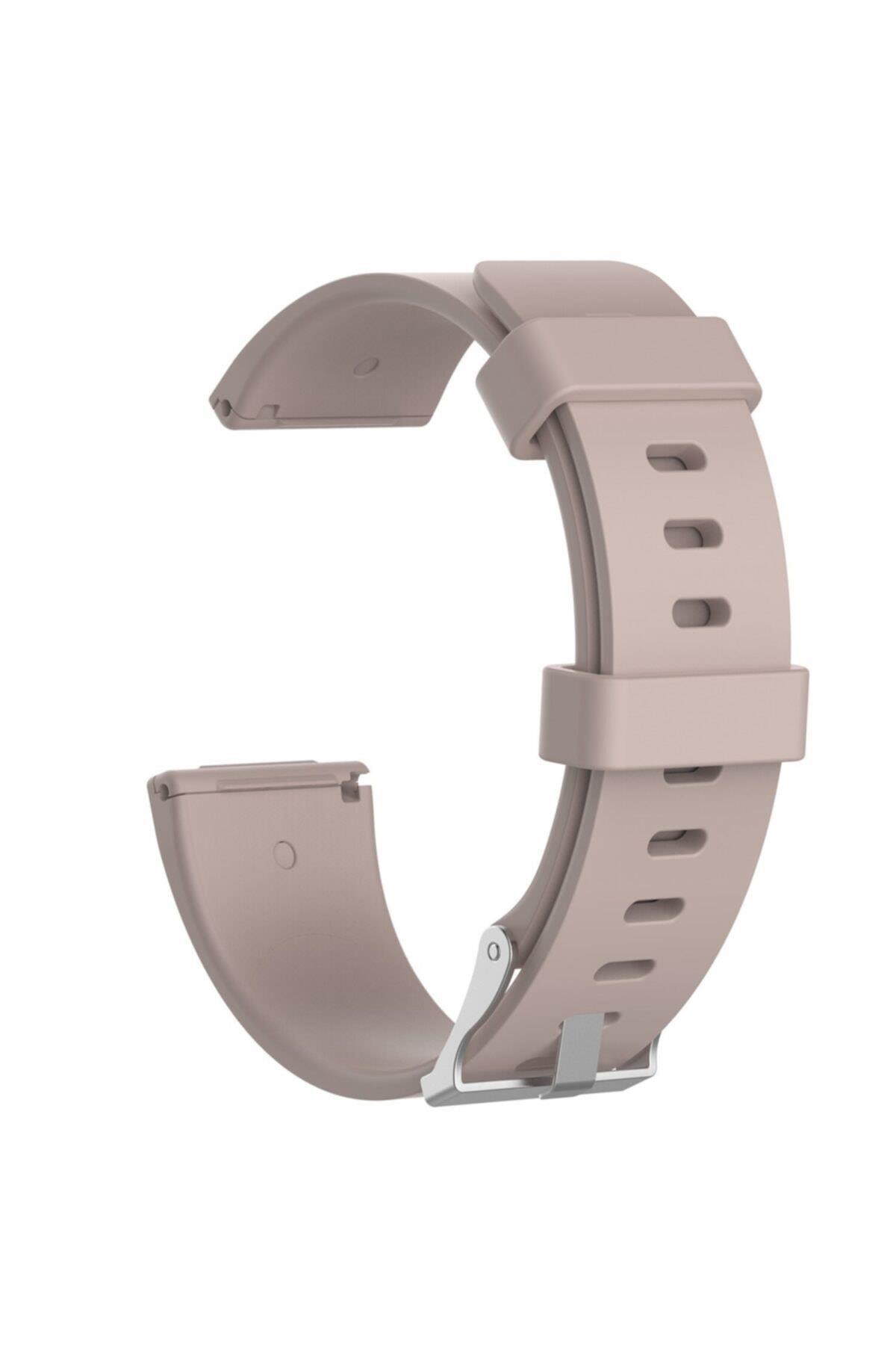Fitbit Versa Fb504 - Versa 2 Fb507 - Versa Lite Fb415 Için Small Beden (S SIZE) Silikon Kordon Krem