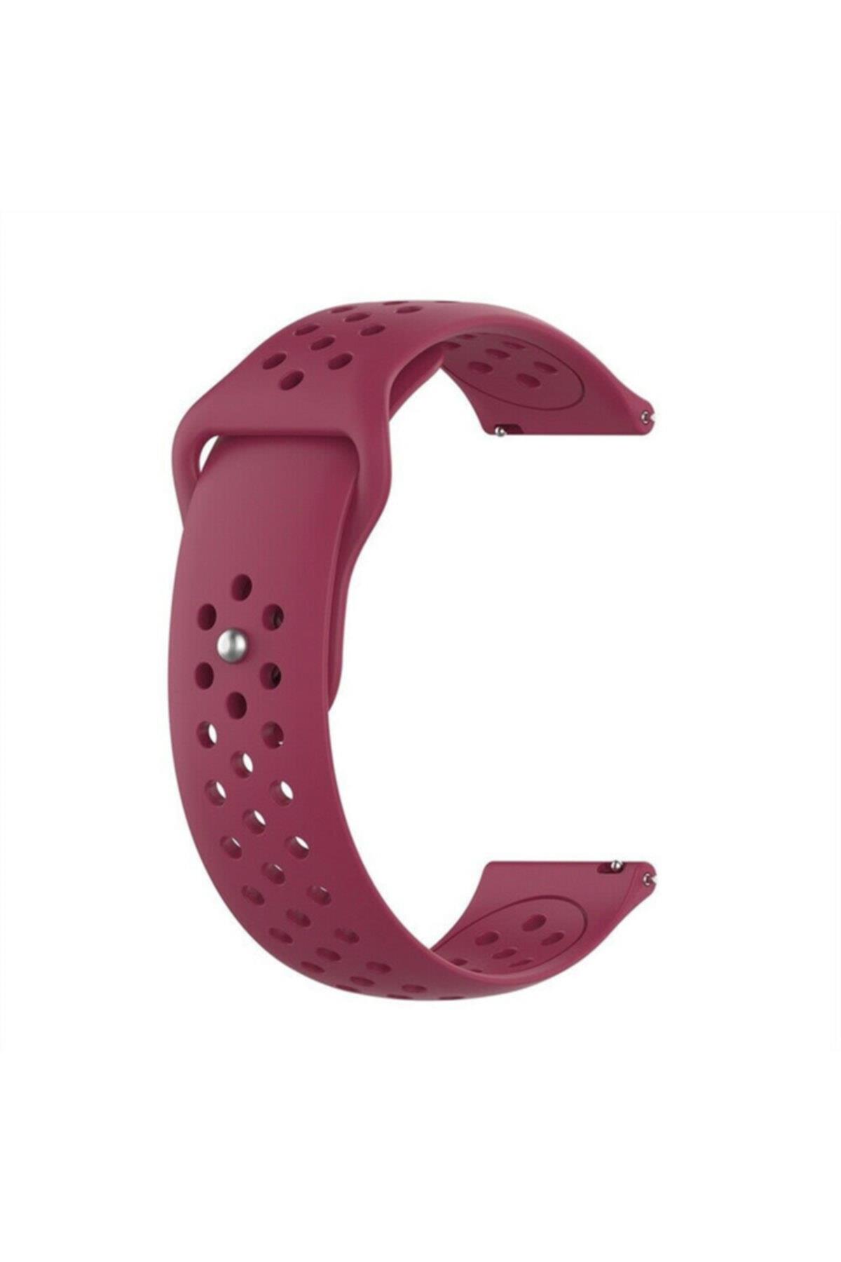 Galaxy Active 2 44 Mm(Sm-r820) Için Delikli Silikon Kordon Bordo