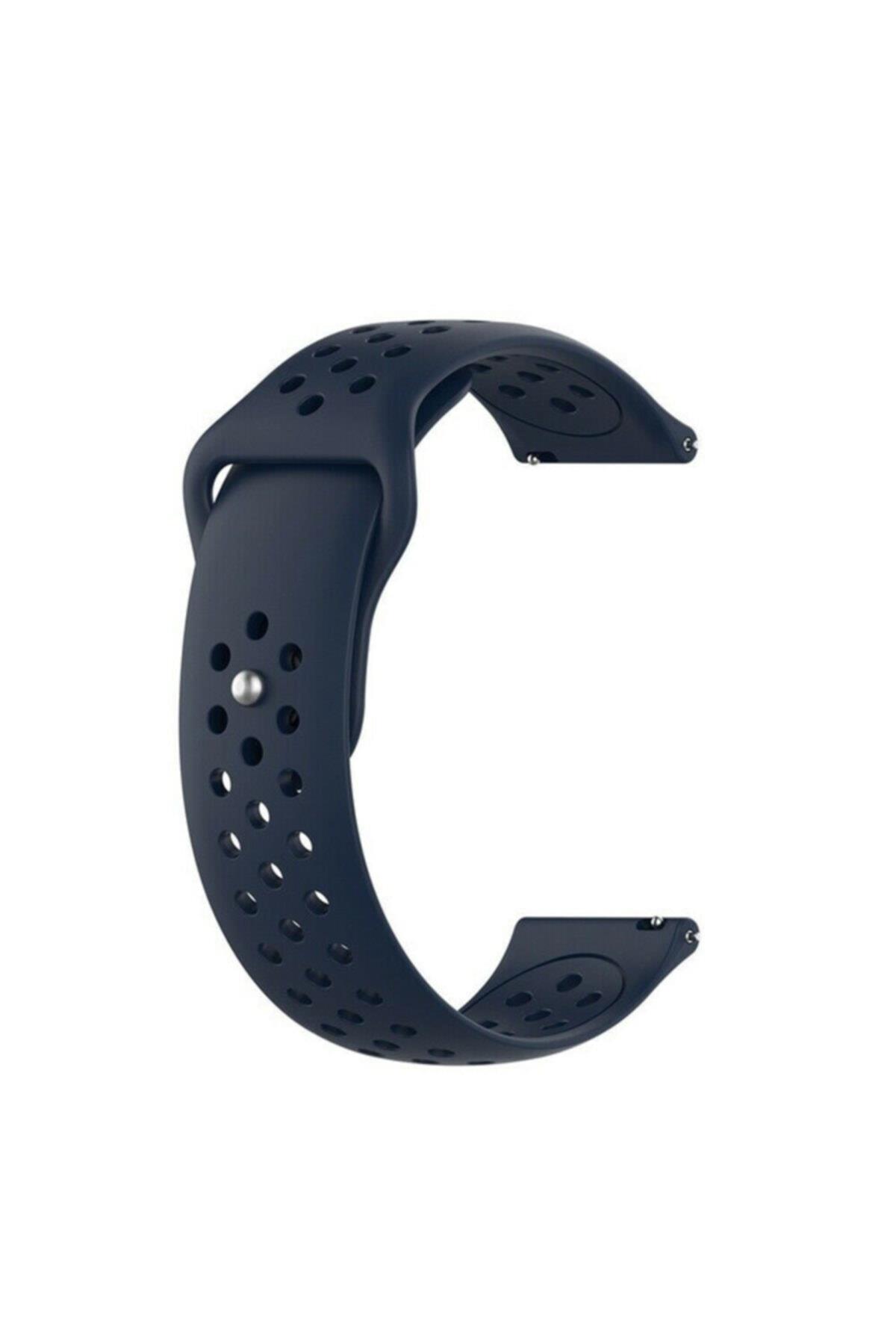 Galaxy Watch 42 Mm(Sm-r810) Uyumlu Delikli Silikon Kordon Lacivert