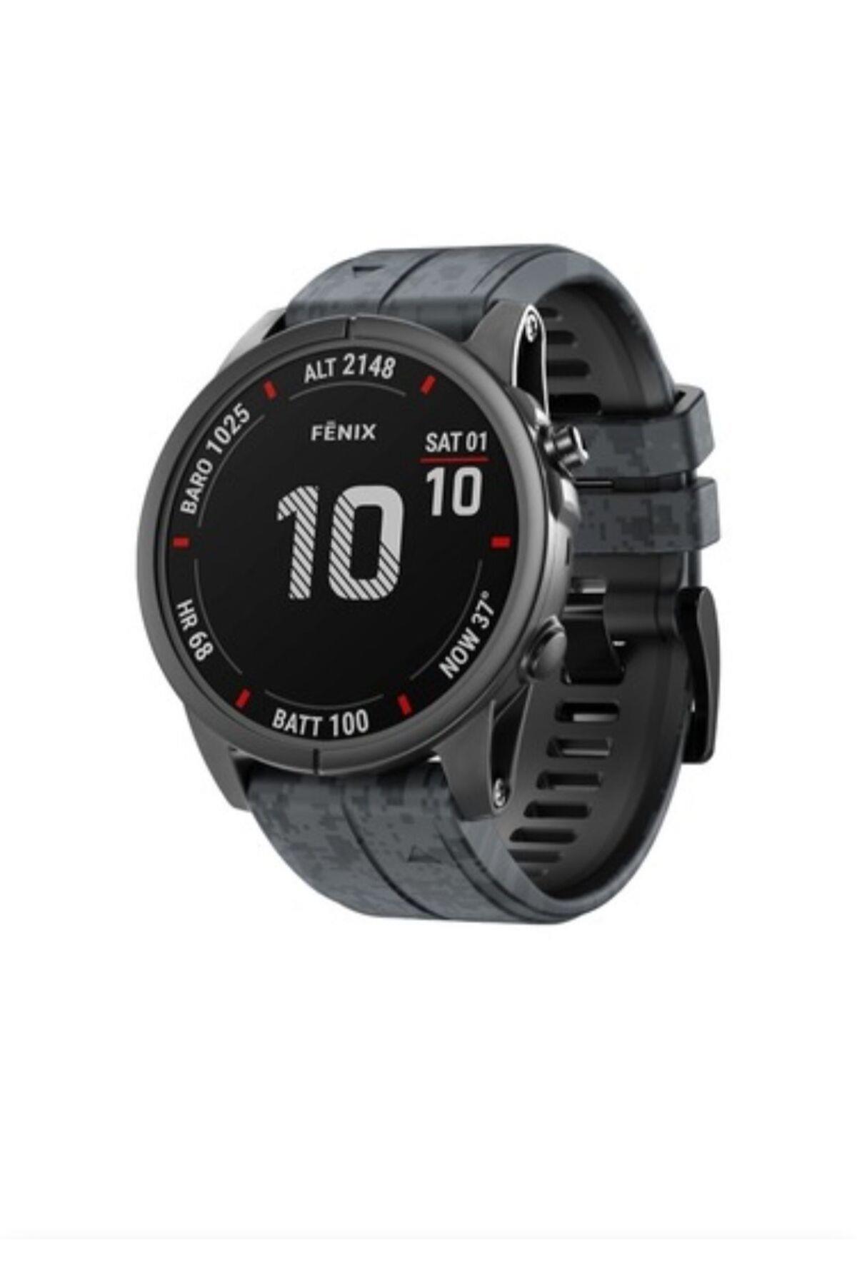 Garmin 7x - 7x pro - plus  (26MM) Kamuflaj Silikon Saat Kordonu