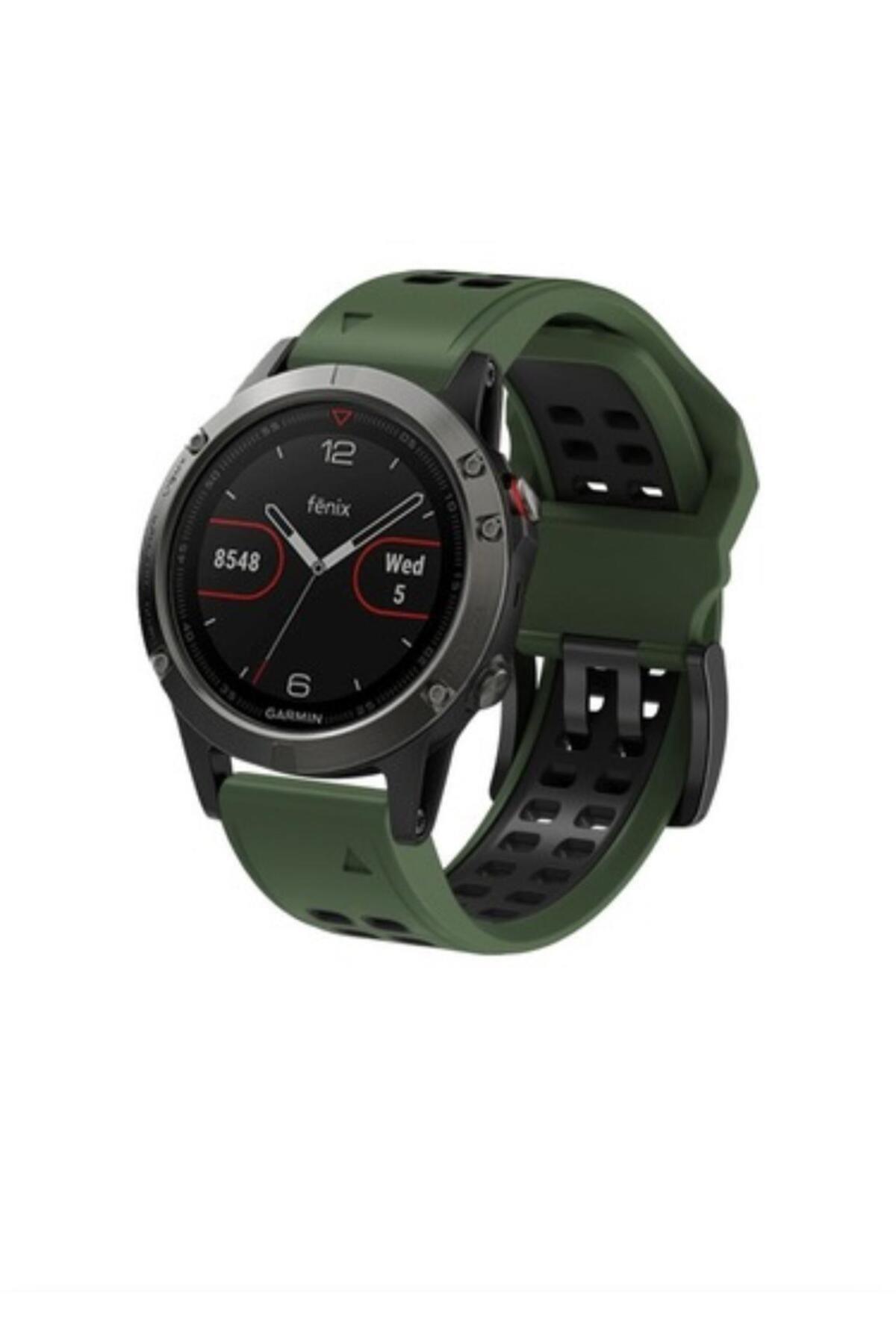 Garmin apporach 60-62 (22mm) Hızlı Bırakma Çift Sıralı Silikon Saat Kordonu