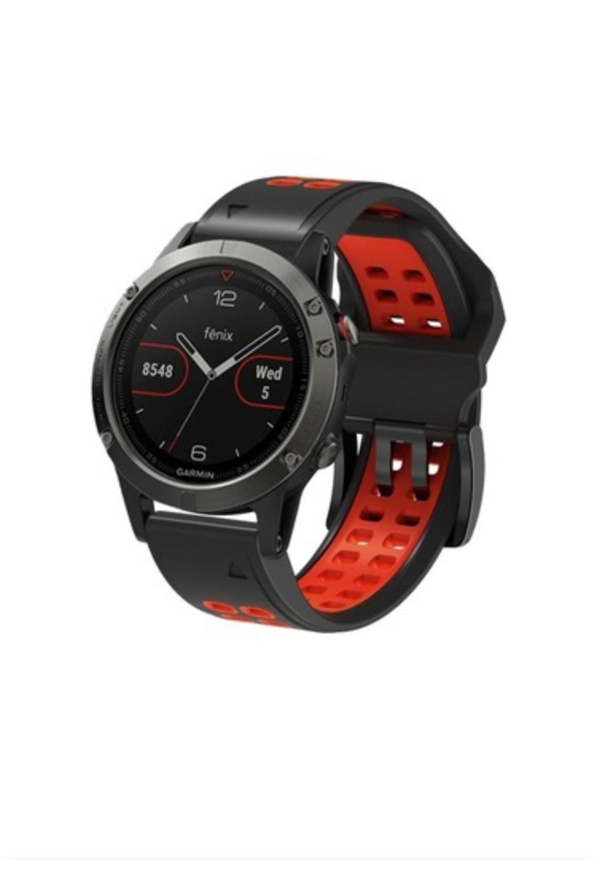 Garmin apporach 60-62 (22mm) Hızlı Bırakma Çift Sıralı Silikon Saat Kordonu