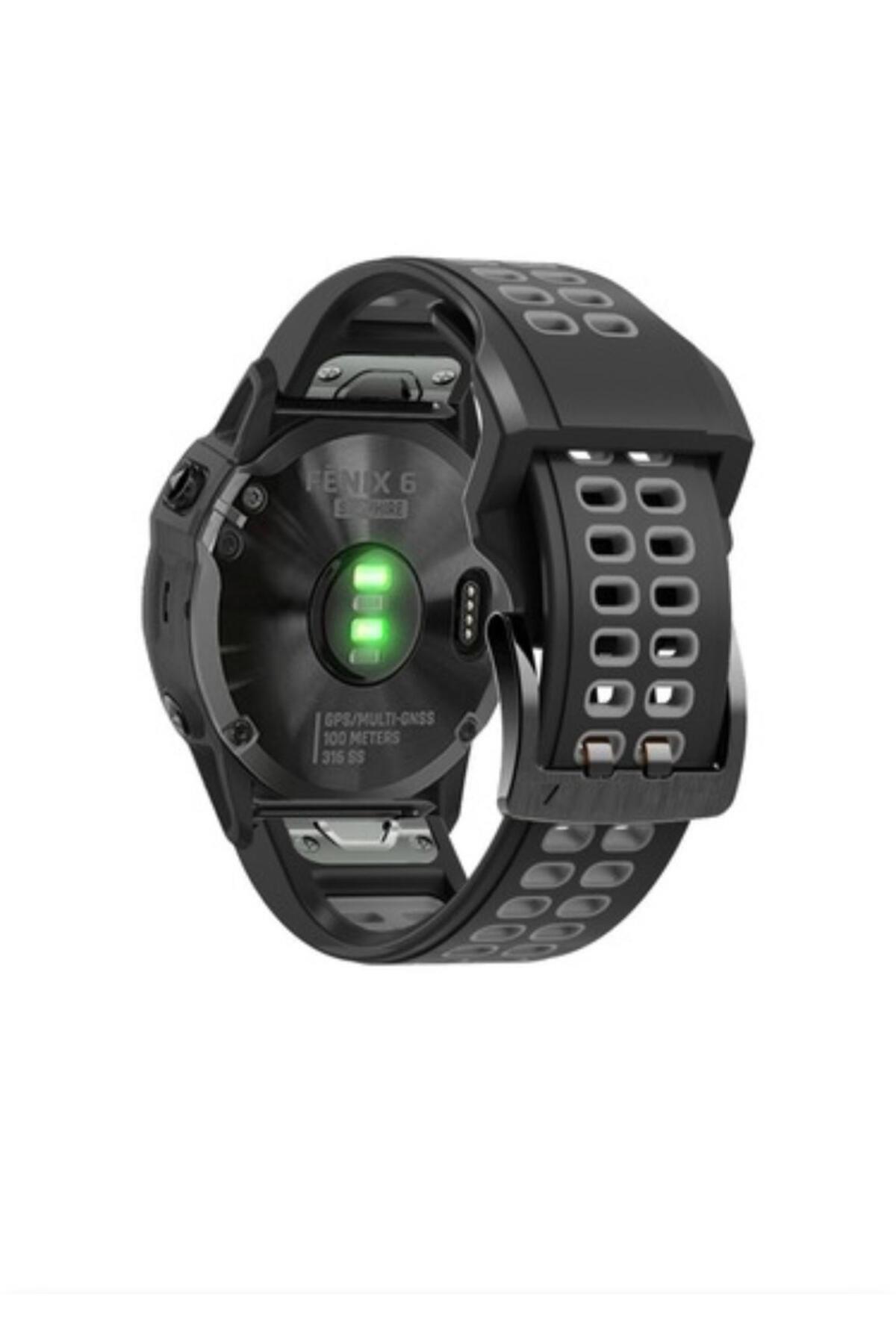 Garmin charlie-d2 charlie (26mm)Hızlı Bırakma Çift Sıralı Silikon Saat Kordonu