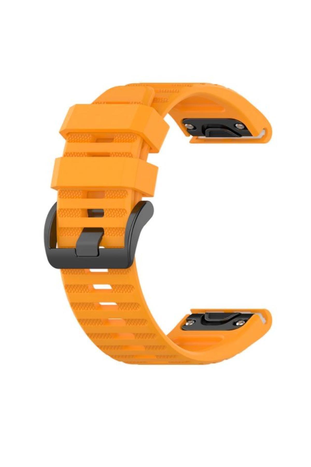 Garmin D2 Delta Px Uyumlu Quick Fit Özellikli Silikon Kordon Kayış Turuncu