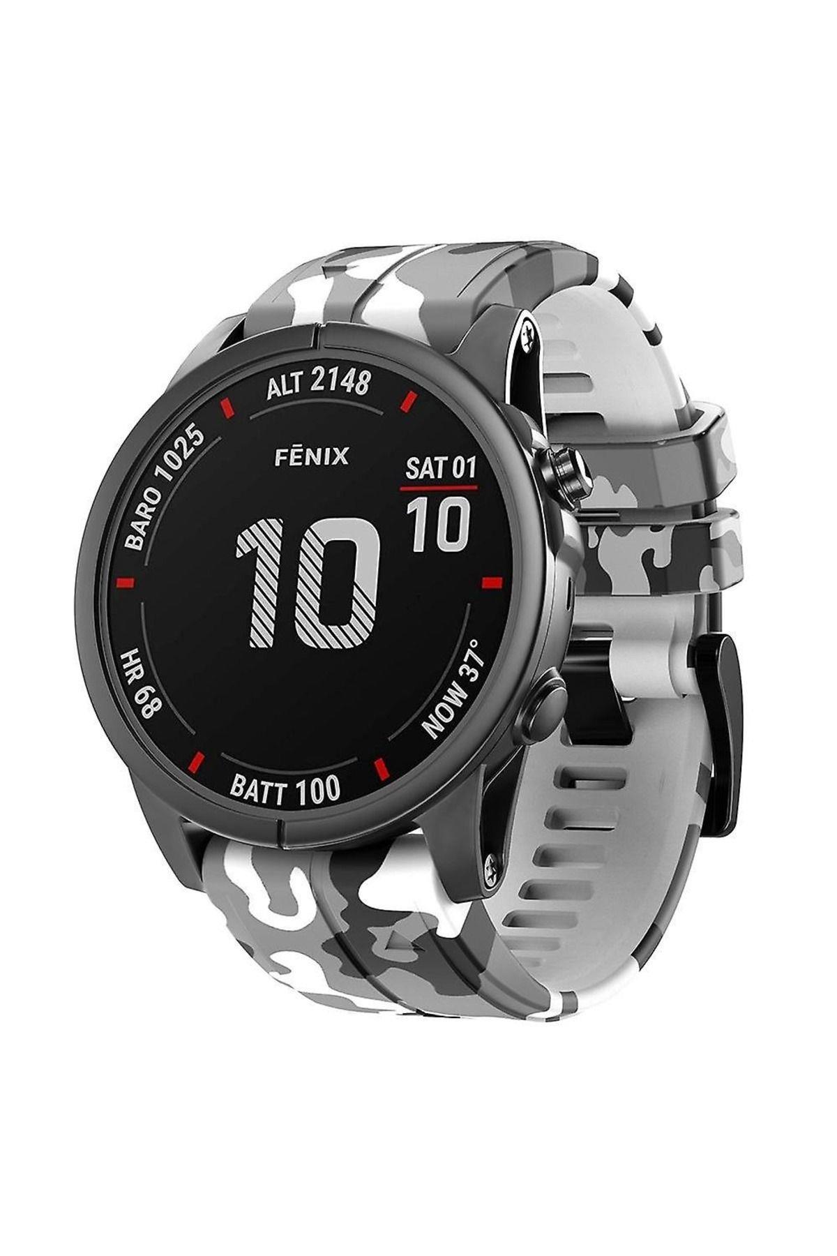 Garmin Descent MK1 Quick (26MM) Kamuflaj Silikon Saat Kordonu
