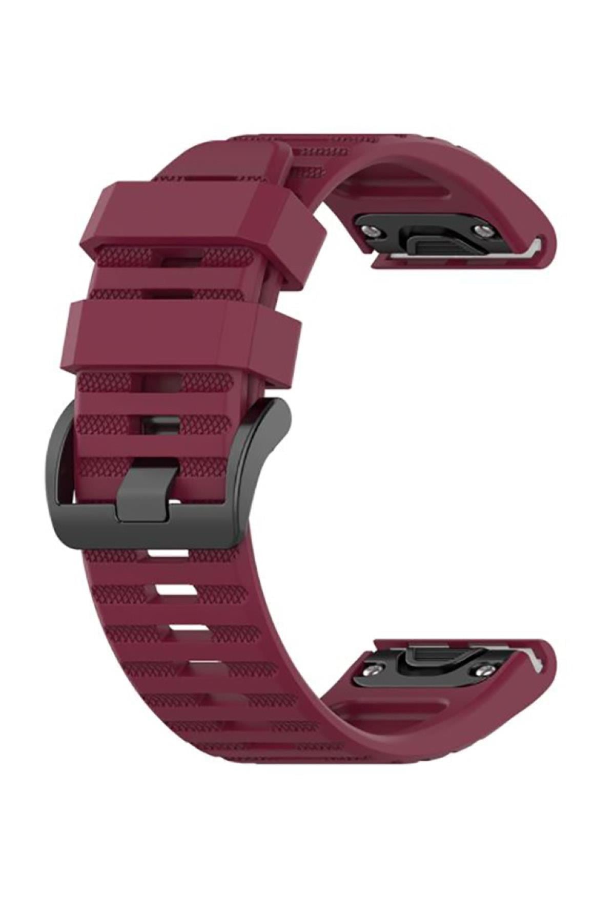 Garmin Descent Mk2i Uyumlu Quick Fit Özellikli Silikon Kordon Kayış Turuncu