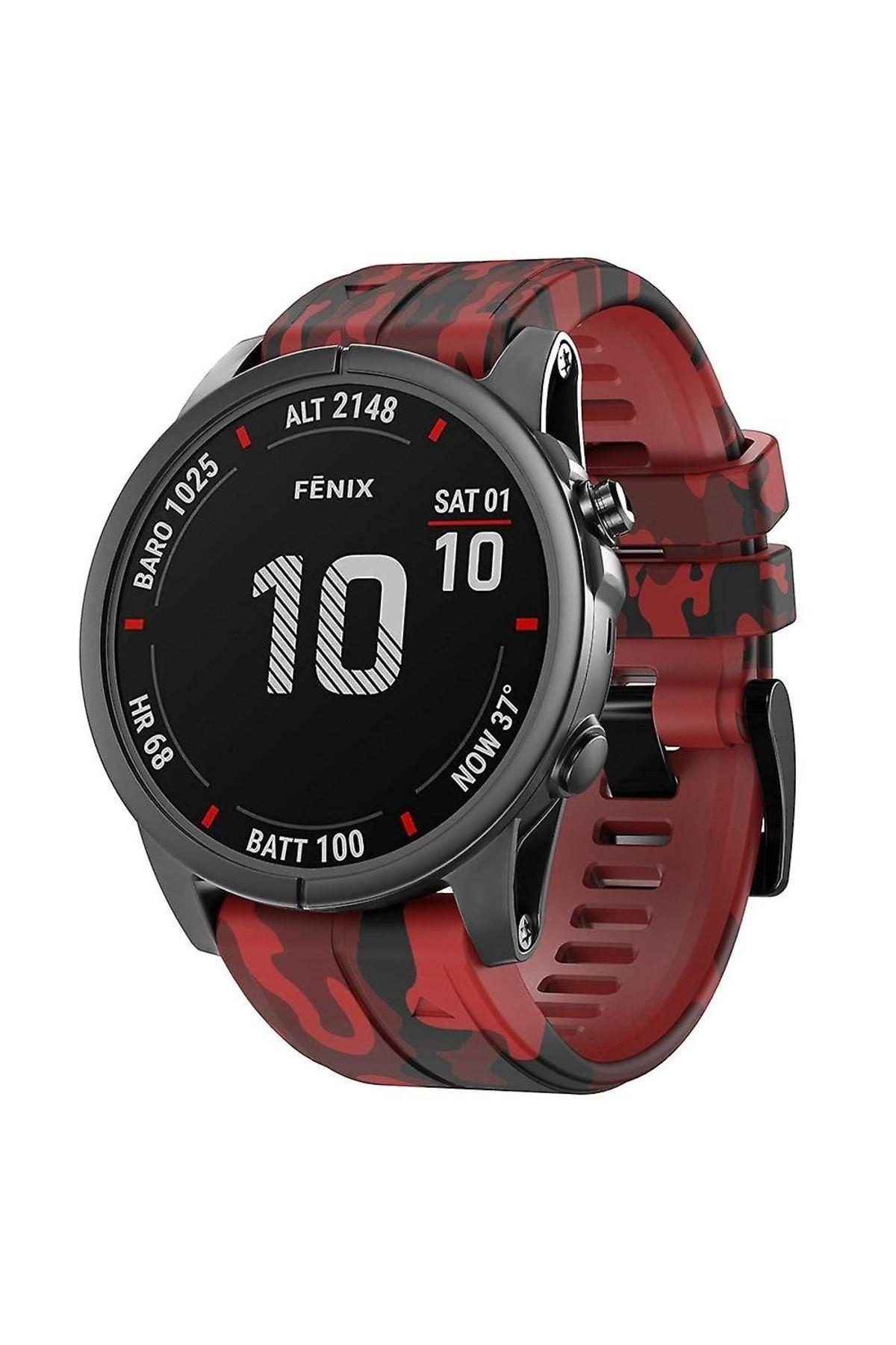 Garmin enduro - enduro 2 - endurogps  (26MM) Kamuflaj Silikon Saat Kordonu