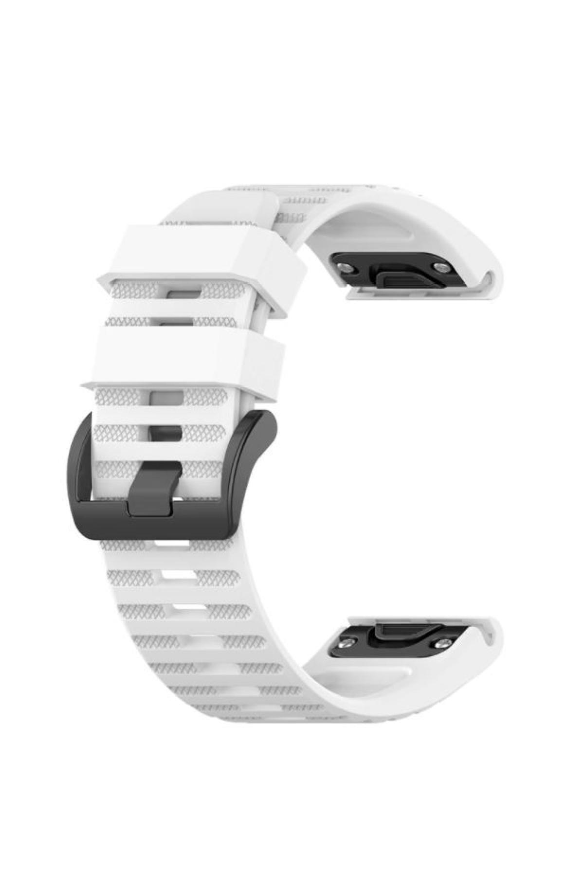 Garmin Fenix 3 Sapphire Uyumlu Quick Fit Özellikli Silikon Kordon Kayış Koyu Yeşil