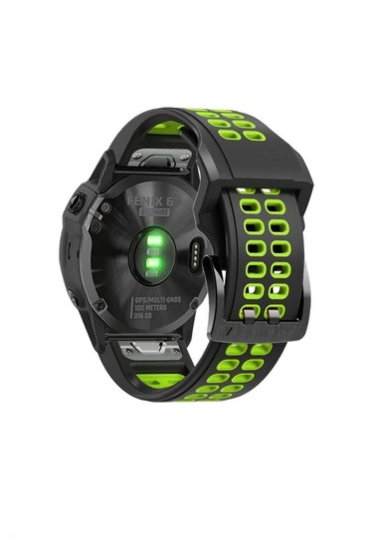 Garmin Fenix 5x-5x pro-5x plus Sapphire (26MM) Sıralı Silikon Saat Kordonu