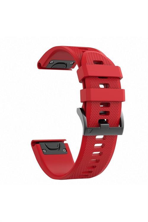 Garmin Fenix 5x Uyumlu Silikon Kordon Gri