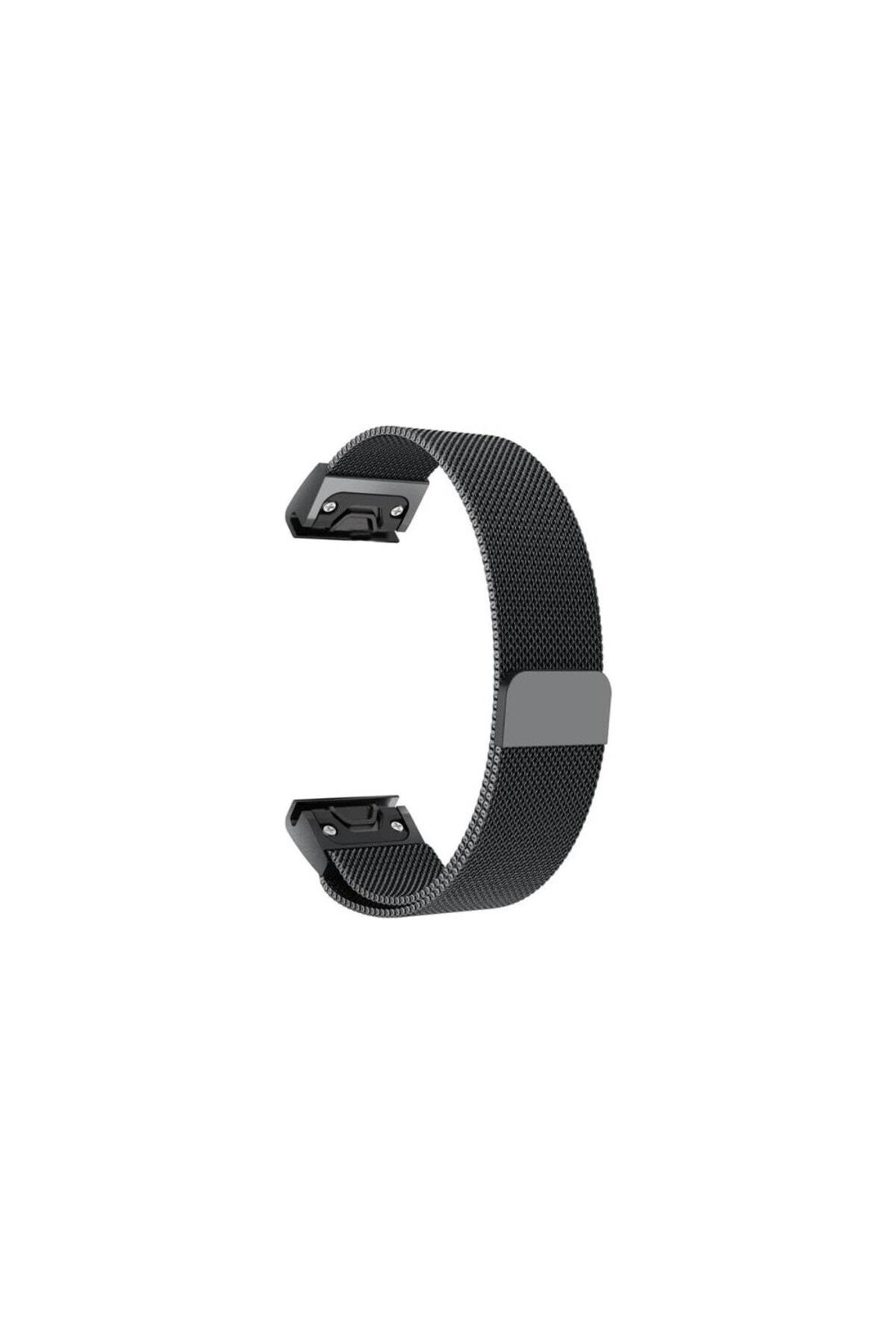 Garmin Fenix 6-6pro Için Manyetik Mıknatıslı Kordon Siyah