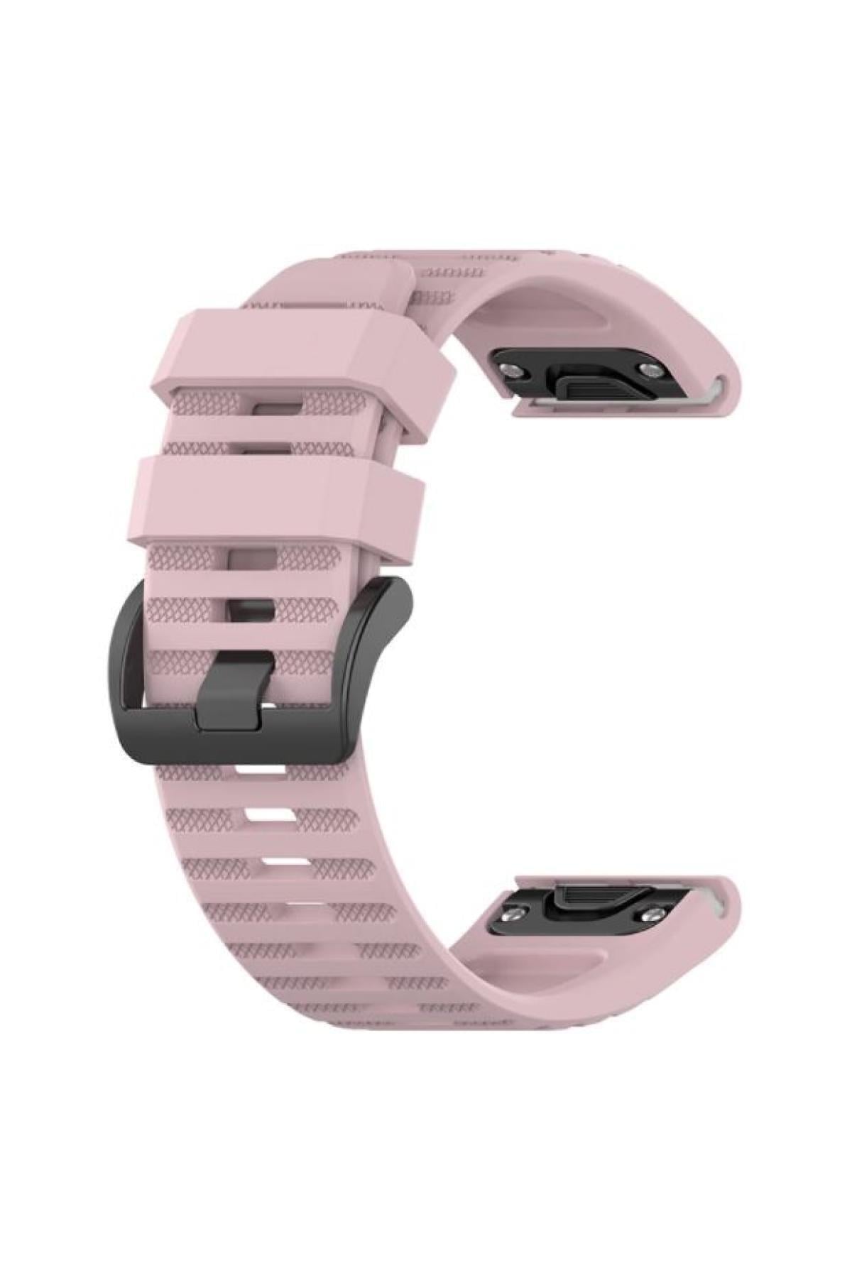 Garmin Fenix 6x Pro Solar Uyumlu Quick Fit Özellikli Silikon Kordon Kayış Krem