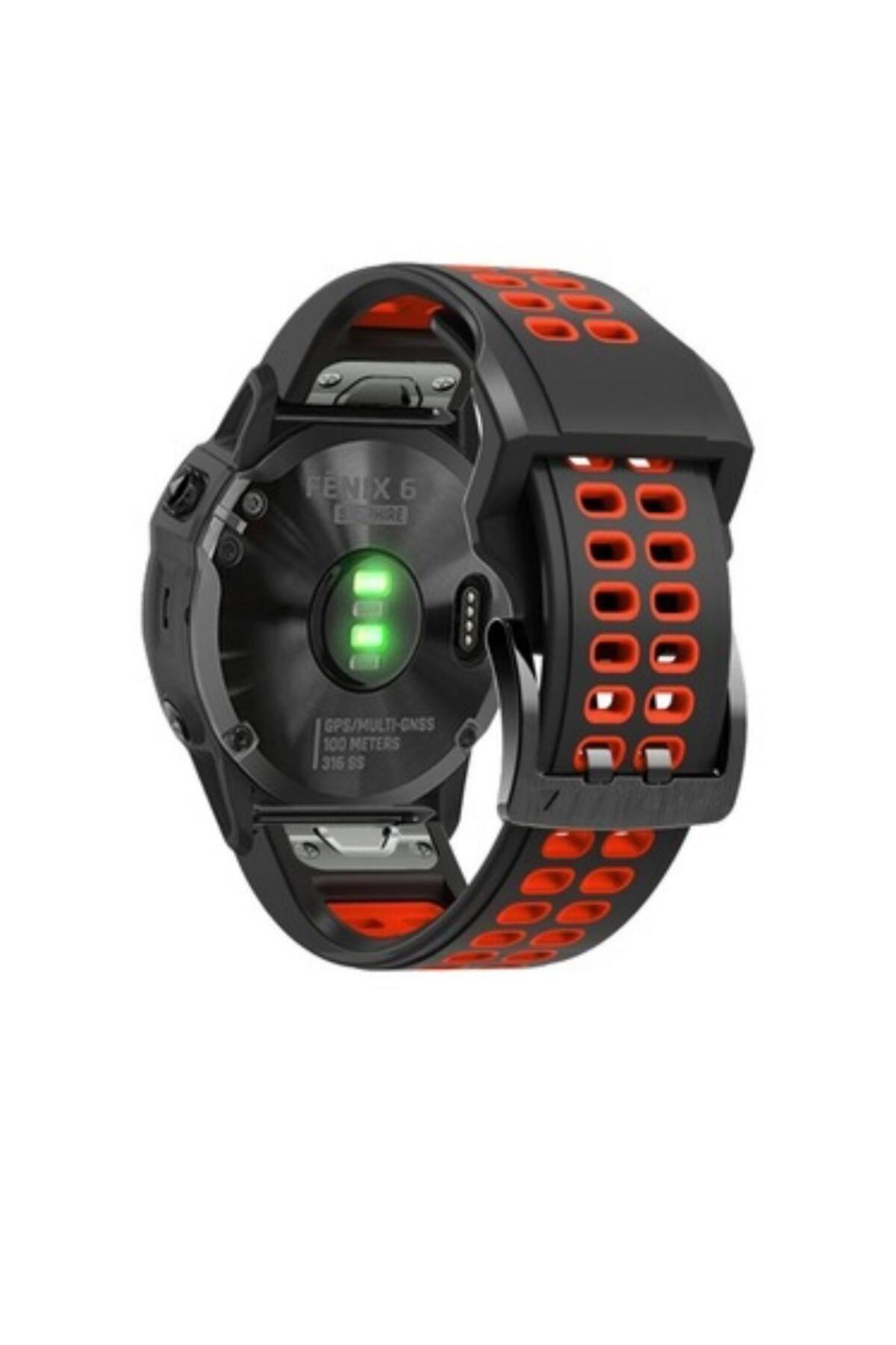 Garmin FENIX 7X-7X Pro-Plus (26MM)Hızlı Bırakma Çift Sıralı Silikon Saat Kordonu