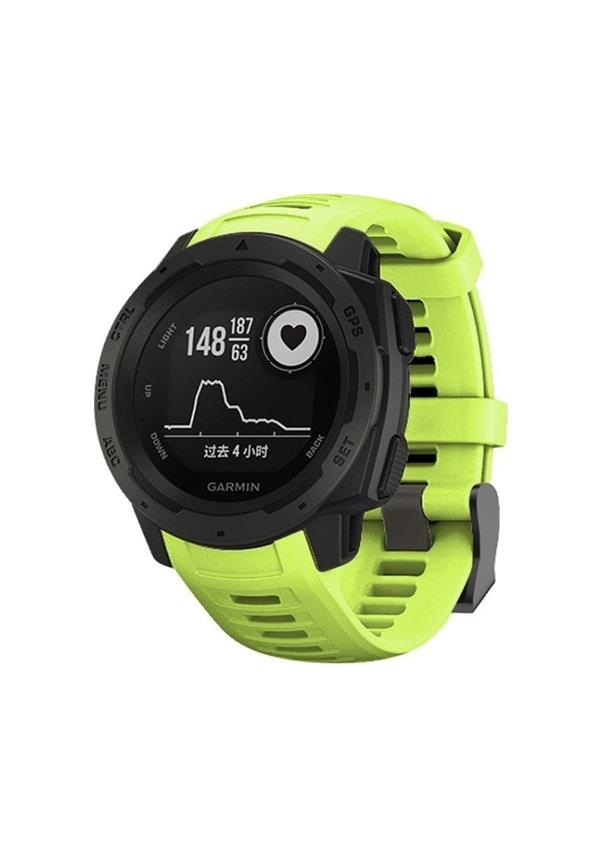 Garmin Instinct Için Silikon Kordon Kayış Yeşil