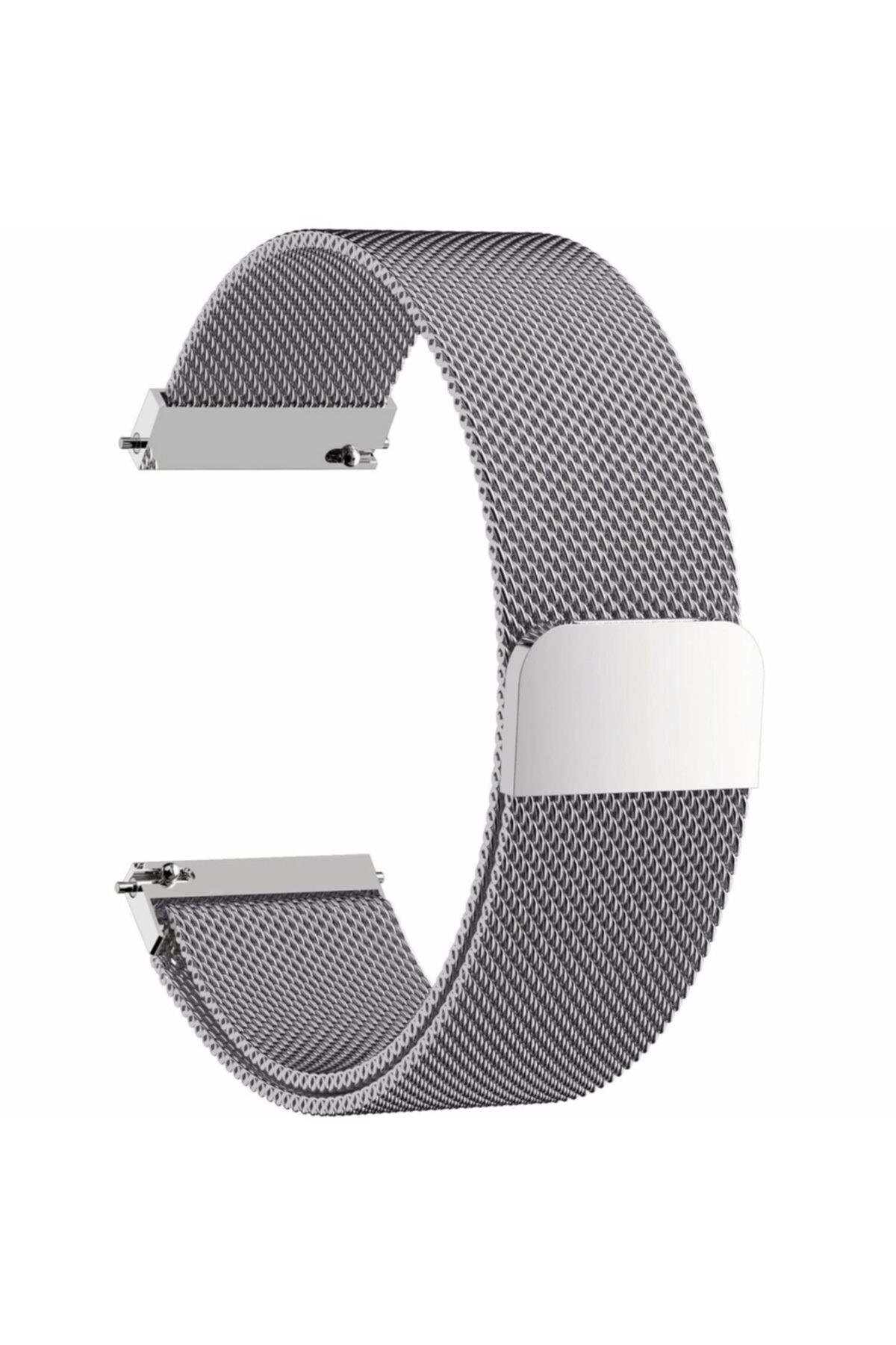 Garmin Vivoactive 4 Için Metal Mıknatıslı Milanese Kordon Gümüş