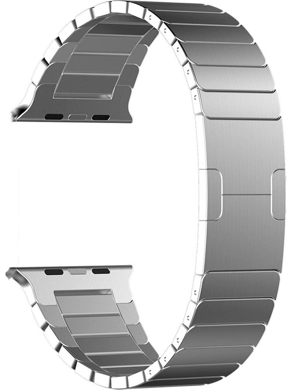 Markacase Apple Watch Için 42-44-45-49 mm ile uyumlu  Metal Baklalı Kordon Siyah
