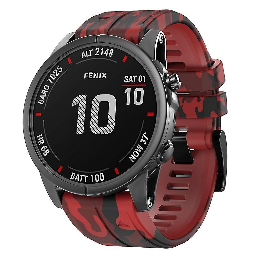 Markacase Garmin Quatix 6 (22MM) Kamuflaj Silikon Saat Kordonu