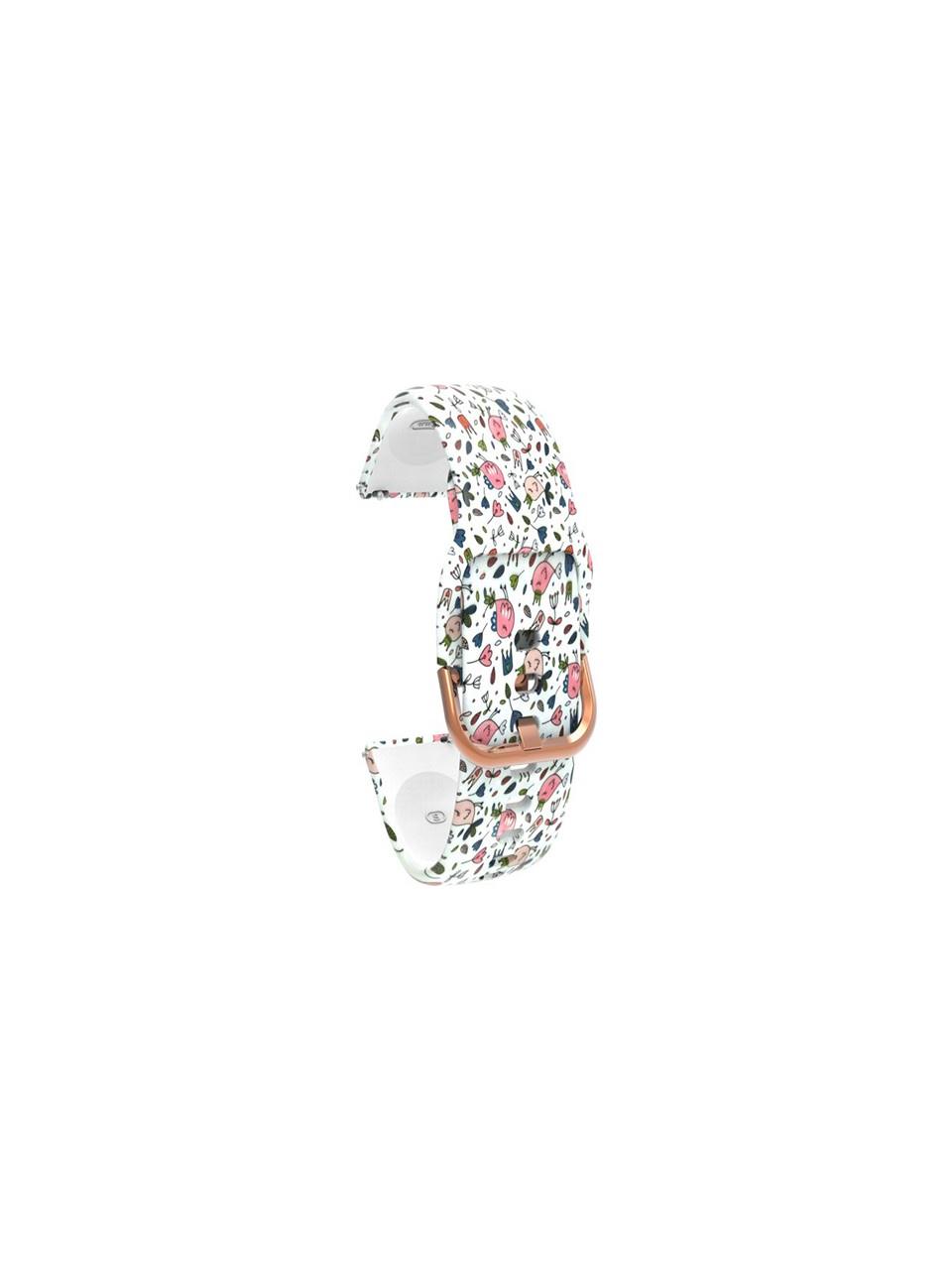 Samsung Galaxy Watch 3 45 mm Uyumlu Desenli Silikon Kordon Dalgalı Gökkuşağı