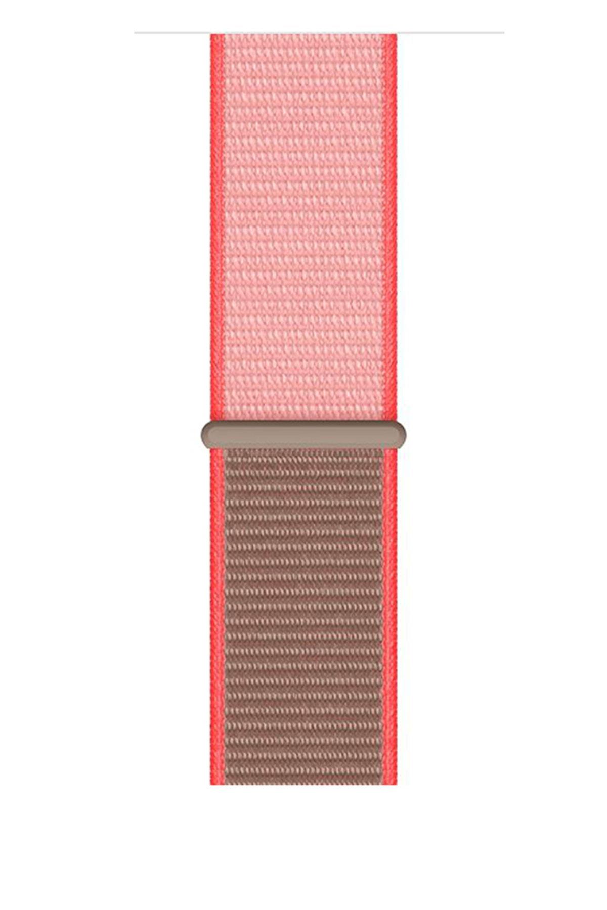 Samsung Galaxy Watch 4 Classic 42 Mm R880 Için Dokuma Kordon Neon Pembe