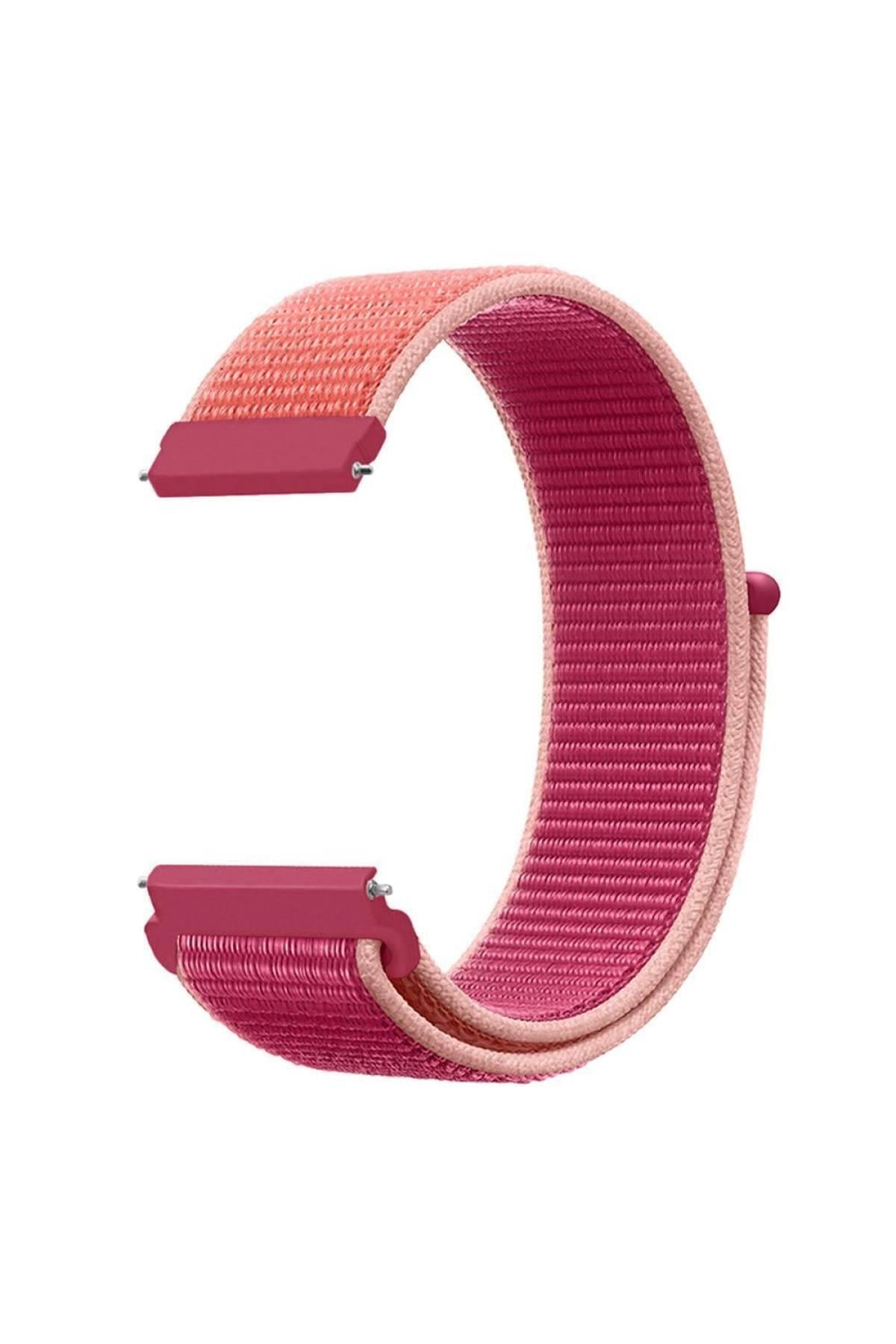 Samsung Galaxy Watch 4 Classic 46 Mm R890 Için Dokuma Kordon Pomegranate
