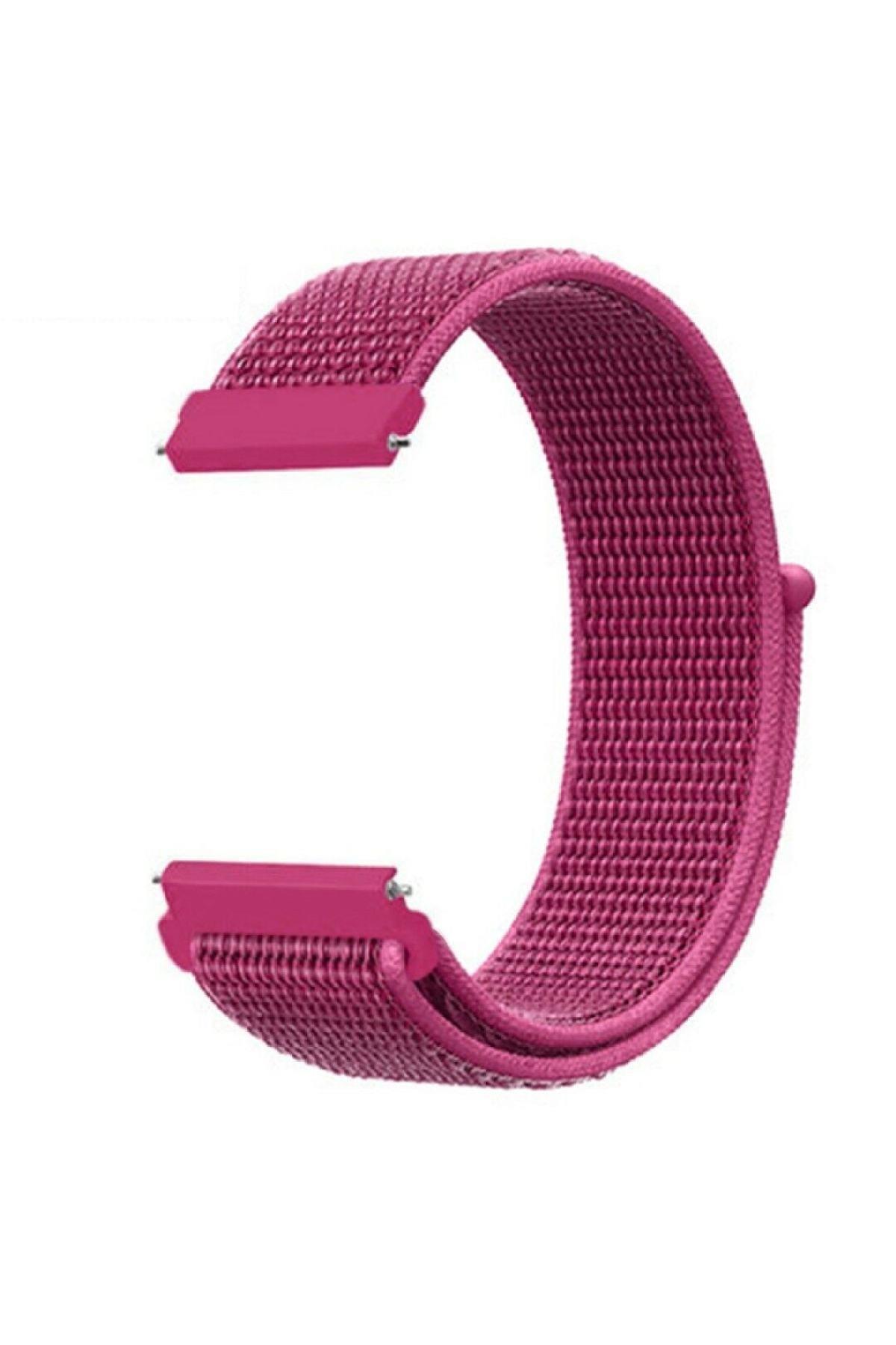 Samsung Galaxy Watch 4  Uyumlu  Classic 46 Mm R890 Için Dokuma Kordon Dragonfruit
