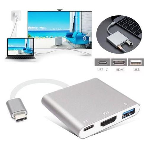 Type-c To Hdmı + Usb Otg + Type-c Dişi Bağlantı Adaptörü