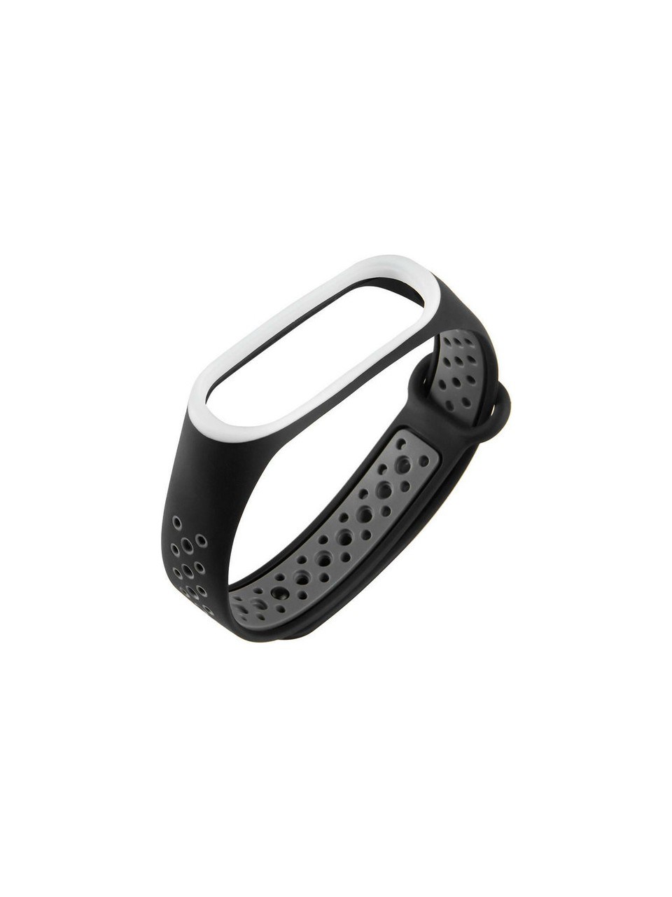 Xiaomi Mi Band 3 Için Delikli Silikon Kordon Siyah Gri
