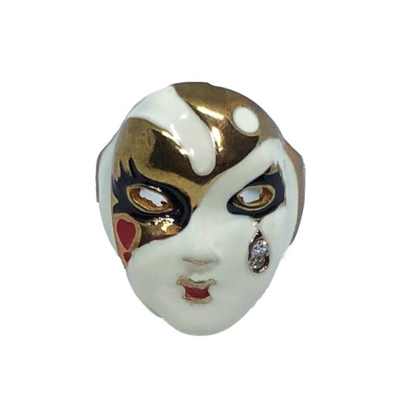 Opera Maskesi Figürlü Taşlı Yüzük - TikiTonki.com'da