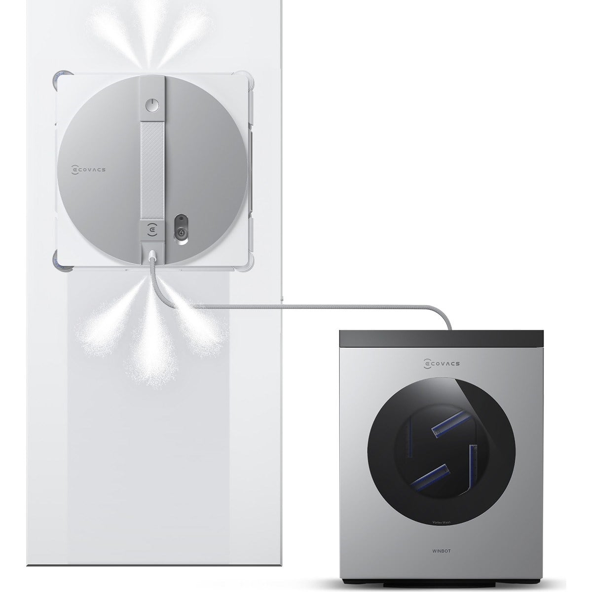 Ecovacs Winbot WG858-07 W3 Omni Silver Gray Cam Silme Robotu