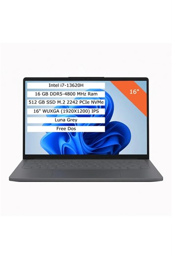 LENOVO IdeaPad Slim 3 83K2001WTR FHD+ 1920x1200 Luna Grey Intel Core i7-13620H 16 GB RAM 512 GB SSD 16