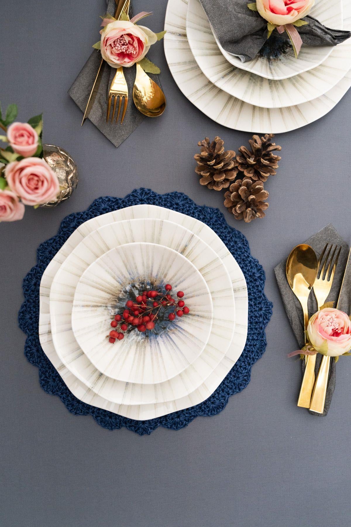 Güral Porselen 24 Parça Nesrin Elegant Yemek Takımı GBSNES24KY4101986