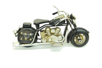 Dekoratif Metal Motosiklet Siyah Masa Dekoru