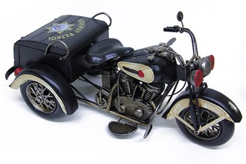 Dekoratif Metal Siyah Motosiklet Masa Dekoru