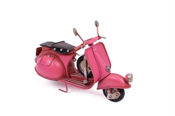 Hediyelik Dekoratif Metal Pembe Scooter