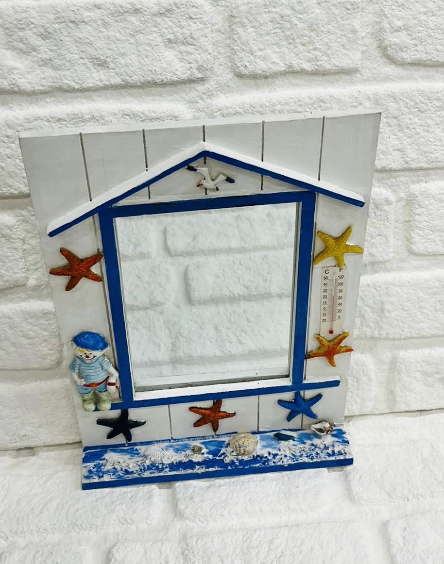 AHŞAP MARİN DENİZCİ AYNA BEBEK ODASI DUVAR DEKORU