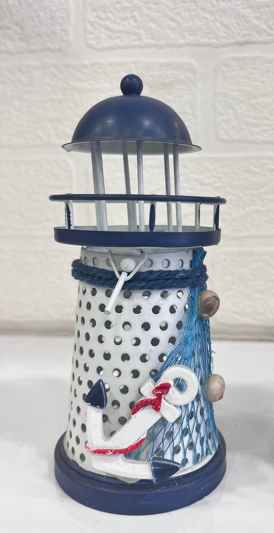 Dekoratif Metal Marine İki Adet Deniz Feneri Mumluk Tea LightDekoratif Metal Marine İki Adet Deniz Feneri Mumluk Tea Light