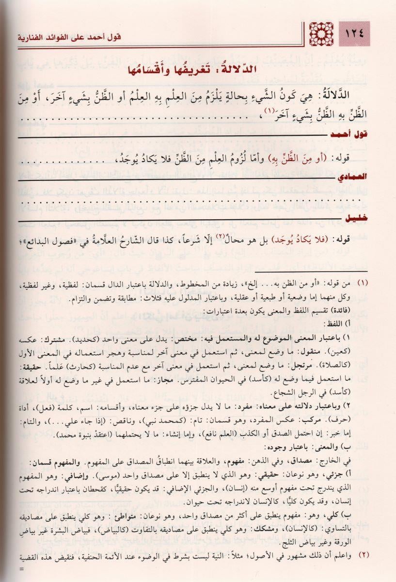 Haşiyetu Kavli Ahmed alel Fevaidil Fenariyye Şerhir Risaletil Esiriyye Arapça - حاشية قول أحمد على الفوائد الفنارية شرح الرسالة الأثيرية